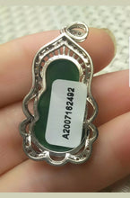 Load image into Gallery viewer, 10% OFF- Certified Natural Jadeite Emerald A Jade Handcrafted Guanyin 925 Sterling Silver Pendant