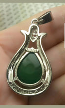 Load image into Gallery viewer, 10% OFF- Certified Natural Jadeite Emerald A Jade Handcrafted Drop 925 Sterling Silver Pendant
