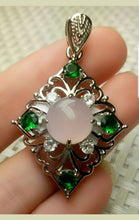 Load image into Gallery viewer, 10% OFF- Certified Natural Jadeite Emerald A Jade Handcrafted Beautiful 925 Sterling Silver Pendant