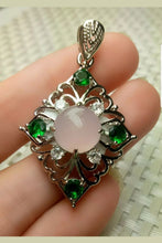 Load image into Gallery viewer, 10% OFF- Certified Natural Jadeite Emerald A Jade Handcrafted Beautiful 925 Sterling Silver Pendant