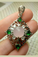 Load image into Gallery viewer, 10% OFF- Certified Natural Jadeite Emerald A Jade Handcrafted Beautiful 925 Sterling Silver Pendant