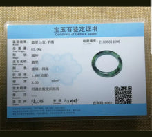 Load image into Gallery viewer, 55/56/57mm Certified Natural Jadeite Emerald A*Jade HandCarved Bangle Z4696