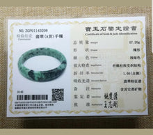 Load image into Gallery viewer, 59/60/61mm Certified Natural Jadeite Emerald A*Jade HandCarved Bangle Z3208