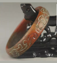 Load image into Gallery viewer, 60/61/62mm Certified Natural Red Emerald A*Jade HandCarved Dragon Bangle A1940