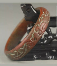 Load image into Gallery viewer, 60/61/62mm Certified Natural Red Emerald A*Jade HandCarved Dragon Bangle A1940