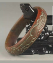 Load image into Gallery viewer, 60/61/62mm Certified Natural Red Emerald A*Jade HandCarved Dragon Bangle A1940