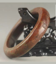 Load image into Gallery viewer, 61/62/63mm Certified Chinese Antique Natural Red Emerald A*Jade HandCarved Dragon Bangle A1940