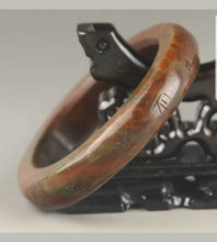 Load image into Gallery viewer, 61/62/63mm Certified Chinese Antique Natural Red Emerald A*Jade HandCarved Dragon Bangle A1940