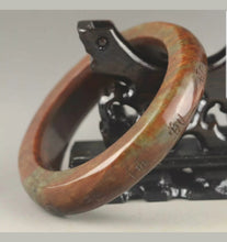 Load image into Gallery viewer, 61/62/63mm Certified Chinese Antique Natural Red Emerald A*Jade HandCarved Dragon Bangle A1940