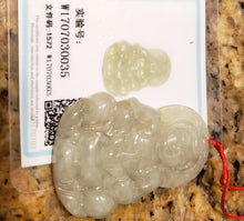 Load image into Gallery viewer, 10% OFF- Certified Natural Jadeite Emerald A*Jade HandCarved Blessing Guanyin Pendant W0035