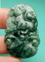 Load image into Gallery viewer, 10% OFF- Certified Natural Jadeite Emerald A*Jade HandCarved Lucky Dog YuanBao Pendant A7406