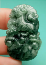 Load image into Gallery viewer, 10% OFF- Certified Natural Jadeite Emerald A*Jade HandCarved Lucky Dog YuanBao Pendant A7406