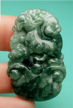 Load image into Gallery viewer, 10% OFF- Certified Natural Jadeite Emerald A*Jade HandCarved Lucky Dog YuanBao Pendant A7406