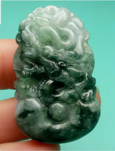Load image into Gallery viewer, 10% OFF- Certified Natural Jadeite Emerald A*Jade HandCarved Lucky Dragon YuanBao Pendant A7359