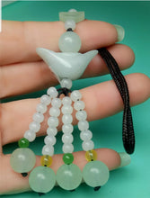 Load image into Gallery viewer, 10% OFF- Certified Natural Jadeite Emerald A*Jade HandCarved Lucky Safe Car Rearview Mirror Pendant Lucky Hanging Ornament Decor A3780