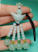Load image into Gallery viewer, 10% OFF- Certified Natural Jadeite Emerald A*Jade HandCarved Lucky Safe Car Rearview Mirror Pendant Lucky Hanging Ornament Decor A3780
