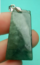Load image into Gallery viewer, 10% OFF- Certified Natural Jadeite Emerald A*Jade HandCarved Lucky Safe &amp; Sound平安无事牌Pendant A0934