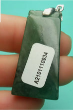 Load image into Gallery viewer, 10% OFF- Certified Natural Jadeite Emerald A*Jade HandCarved Lucky Safe &amp; Sound平安无事牌Pendant A0934