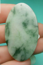 Load image into Gallery viewer, 10% OFF- Certified Natural Floral Green Jadeite Emerald A*Jade HandCarved Lucky Safe &amp; Sound平安无事牌平Pendant A7696