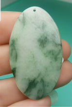Load image into Gallery viewer, 10% OFF- Certified Natural Floral Green Jadeite Emerald A*Jade HandCarved Lucky Safe &amp; Sound平安无事牌平Pendant A7696