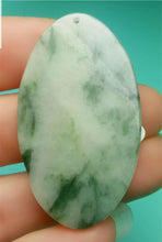 Load image into Gallery viewer, 10% OFF- Certified Natural Floral Green Jadeite Emerald A*Jade HandCarved Lucky Safe &amp; Sound平安无事牌平Pendant A7696