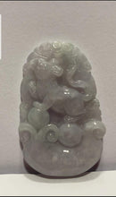 Load image into Gallery viewer, 10% OFF- Certified Natural Lavender Light Green Jadeite Emerald A*Jade HandCarved Lucky Rat Pendant 2012