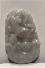 Load image into Gallery viewer, 10% OFF- Certified Natural Lavender Light Green Jadeite Emerald A*Jade HandCarved Lucky Rat Pendant 2012