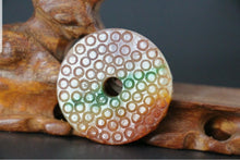 Load image into Gallery viewer, 10% OFF- Certified Natural Red and Green Jadeite Emerald Jade Handcarved Lucky 2 Dragons-Pixiu Pendant《Grade A》NO.C888