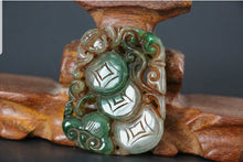Load image into Gallery viewer, 10% OFF- Certified Natural Green Jadeite Emerald Jade Handcarved Lucky Coin Money Pendant《Grade A》NO.C888