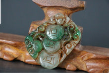 Load image into Gallery viewer, 10% OFF- Certified Natural Green Jadeite Emerald Jade Handcarved Lucky Coin Money Pendant《Grade A》NO.C888