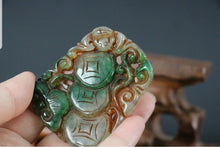 Load image into Gallery viewer, 10% OFF- Certified Natural Green Jadeite Emerald Jade Handcarved Lucky Coin Money Pendant《Grade A》NO.C888