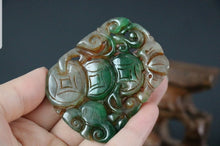 Load image into Gallery viewer, 10% OFF- Certified Natural Green Jadeite Emerald Jade Handcarved Lucky Coin Money Pendant《Grade A》NO.C888