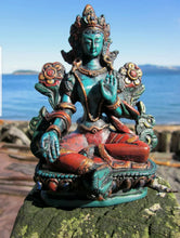 Load image into Gallery viewer, 4.5''H- Chinese Natural Antique Exquisite Handcarved Sculpture Blessing Tara Statue