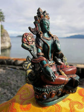 Load image into Gallery viewer, 4.5''H- Chinese Natural Antique Exquisite Handcarved Sculpture Blessing Tara Statue