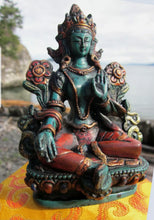 Load image into Gallery viewer, 4.5''H- Chinese Natural Antique Exquisite Handcarved Sculpture Blessing Tara Statue