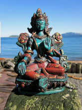 Load image into Gallery viewer, 4.5''H- Chinese Natural Antique Exquisite Handcarved Sculpture Blessing Tara Statue