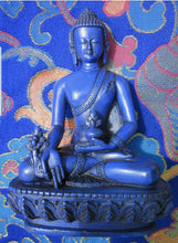 Load image into Gallery viewer, 5.5''H- Chinese Natural Antique Exquisite Blue Handcarved Sculpture Blessing Healing Medicine Blessing Buddha Statue
