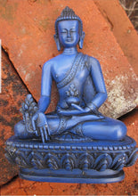Load image into Gallery viewer, 5.5''H- Chinese Natural Antique Exquisite Blue Handcarved Sculpture Blessing Healing Medicine Blessing Buddha Statue