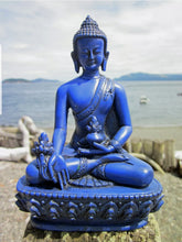 Load image into Gallery viewer, 5.5''H- Chinese Natural Antique Exquisite Blue Handcarved Sculpture Blessing Healing Medicine Blessing Buddha Statue