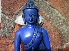 Load image into Gallery viewer, 5.5''H- Chinese Natural Antique Exquisite Blue Handcarved Sculpture Blessing Healing Medicine Blessing Buddha Statue