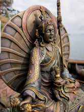 Load image into Gallery viewer, 6.5''H- Chinese Natural Antique Exquisite Color Handcrafted Sculpture Buddhist Padmasambhava Guru Rinpoche Statue