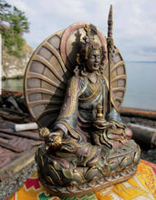 Load image into Gallery viewer, 6.5''H- Chinese Natural Antique Exquisite Color Handcrafted Sculpture Buddhist Padmasambhava Guru Rinpoche Statue