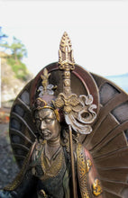 Load image into Gallery viewer, 6.5''H- Chinese Natural Antique Exquisite Color Handcrafted Sculpture Buddhist Padmasambhava Guru Rinpoche Statue