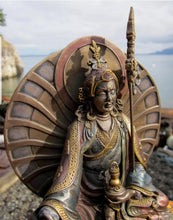 Load image into Gallery viewer, 6.5''H- Chinese Natural Antique Exquisite Color Handcrafted Sculpture Buddhist Padmasambhava Guru Rinpoche Statue