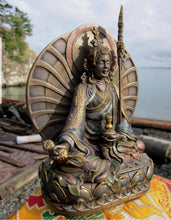 Load image into Gallery viewer, 6.5''H- Chinese Natural Antique Exquisite Color Handcrafted Sculpture Buddhist Padmasambhava Guru Rinpoche Statue