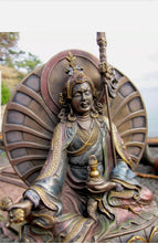 Load image into Gallery viewer, 6.5''H- Chinese Natural Antique Exquisite Color Handcrafted Sculpture Buddhist Padmasambhava Guru Rinpoche Statue