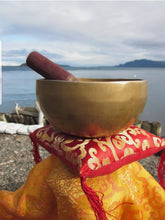 Load image into Gallery viewer, Great Sound! Complete 3 PC Set of Chinese Natural Antique Exquisite Handcrafted 5.25" Hand Hammered Buddhist Singing
