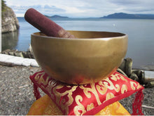Load image into Gallery viewer, Great Sound! Complete 3 PC Set of Chinese Natural Antique Exquisite Handcrafted 5.25" Hand Hammered Buddhist Singing