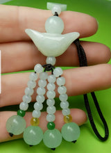 Load image into Gallery viewer, 10% OFF- Certified Natural Jadeite Emerald A*Jade HandCarved Lucky Safe Car Rearview Mirror Pendant Lucky Hanging Ornament Decor A8575