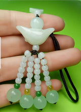 Load image into Gallery viewer, 10% OFF- Certified Natural Jadeite Emerald A*Jade HandCarved Lucky Safe Car Rearview Mirror Pendant Lucky Hanging Ornament Decor A8575